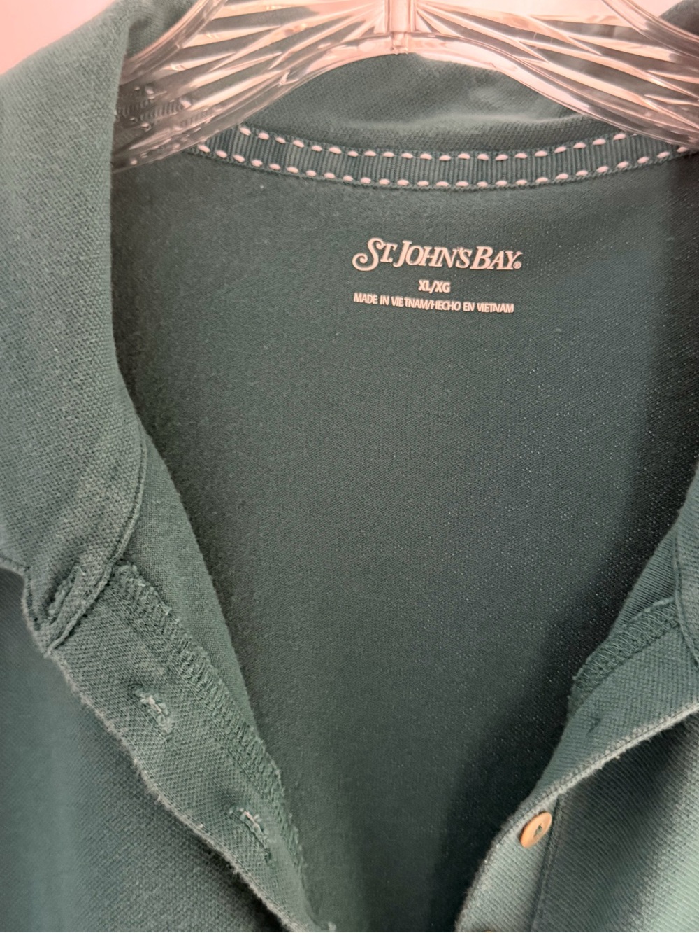St. John's Bay Teal/Greenish Polo with Button Placket Top Size XL - Picture 2 of 3